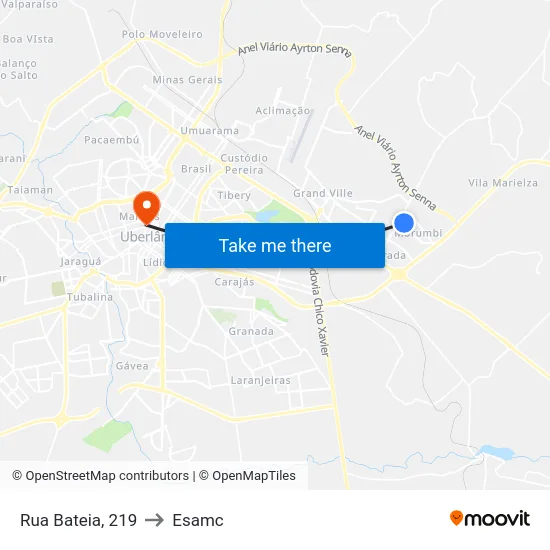 Rua Bateia, 219 to Esamc map