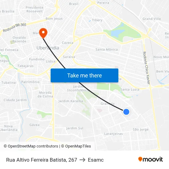 Rua Altivo Ferreira Batista, 267 to Esamc map