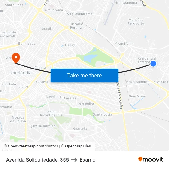 Avenida Solidariedade, 355 to Esamc map