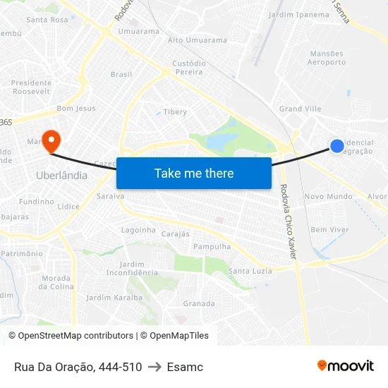 Rua Da Oração, 444-510 to Esamc map
