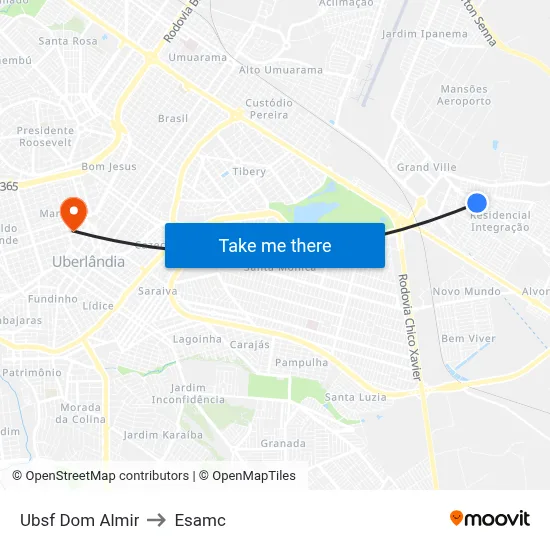 Ubsf Dom Almir to Esamc map