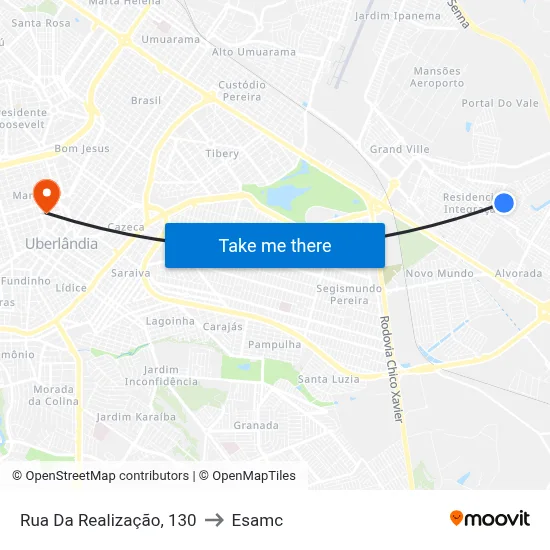 Rua Da Realização, 130 to Esamc map