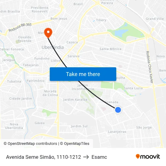 Avenida Seme Simão, 1110-1212 to Esamc map