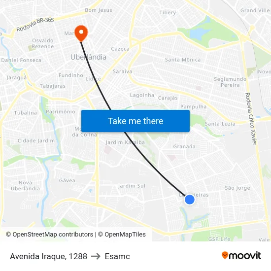 Avenida Iraque, 1288 to Esamc map