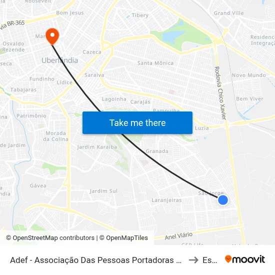 Adef - Associação Das Pessoas Portadoras De Deficiência Física to Esamc map