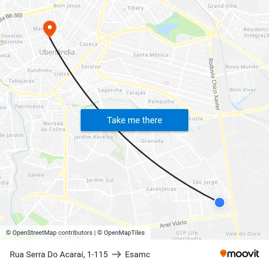 Rua Serra Do Acaraí, 1-115 to Esamc map