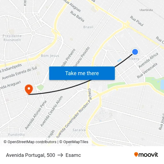 Avenida Portugal, 500 to Esamc map