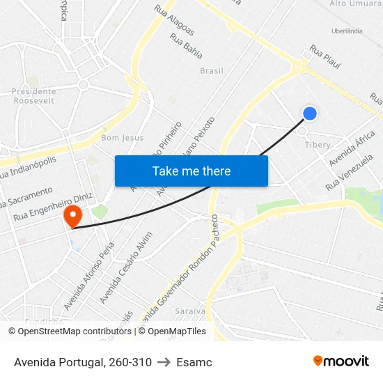 Avenida Portugal, 260-310 to Esamc map
