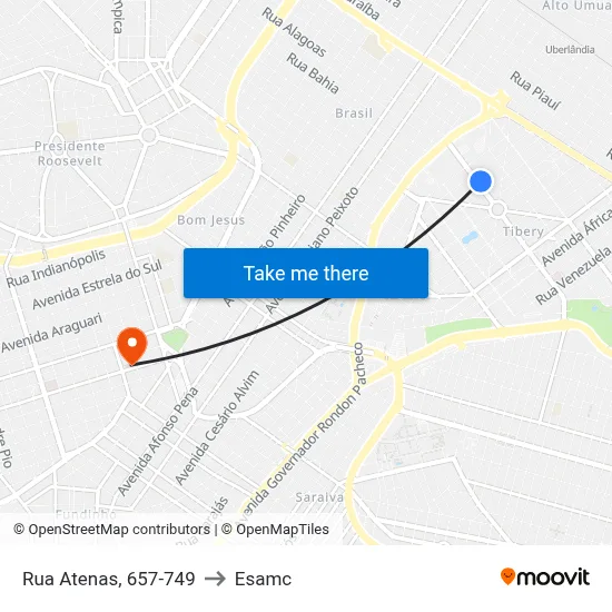 Rua Atenas, 657-749 to Esamc map