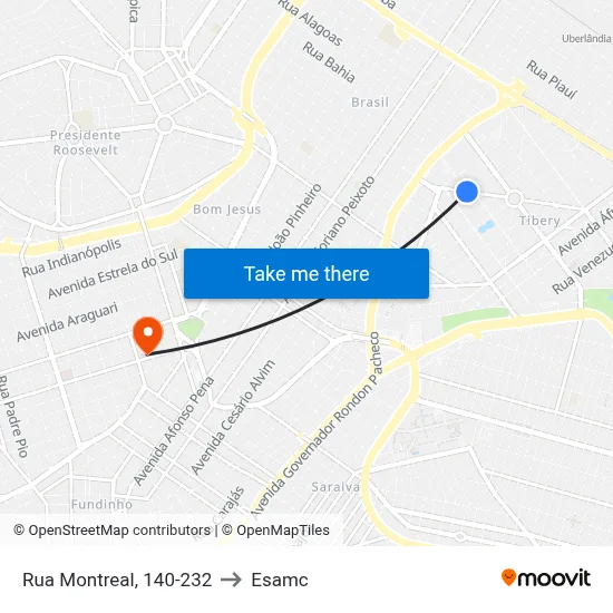 Rua Montreal, 140-232 to Esamc map