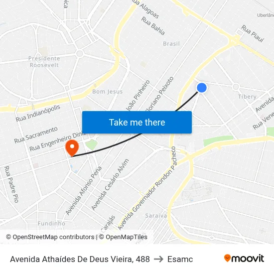 Avenida Athaídes De Deus Vieira, 488 to Esamc map