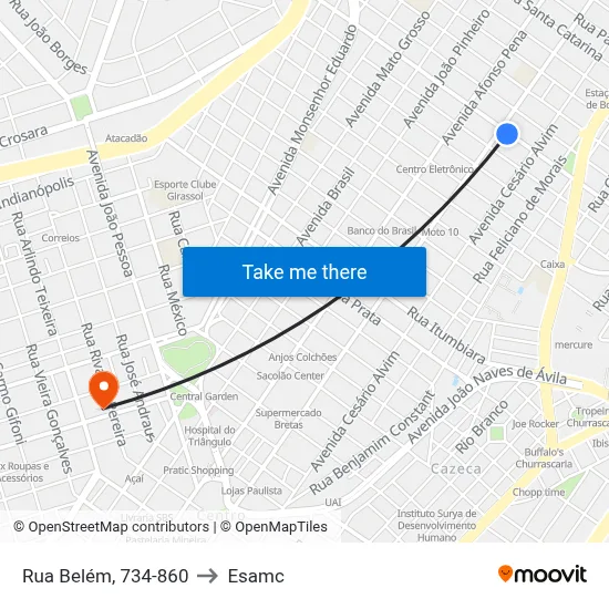Rua Belém, 734-860 to Esamc map