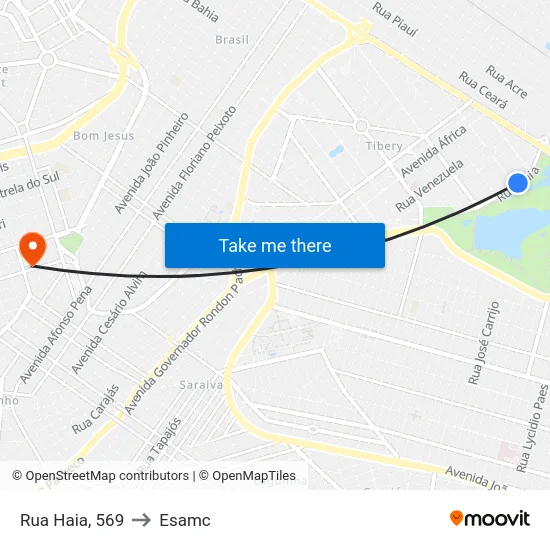 Rua Haia, 569 to Esamc map