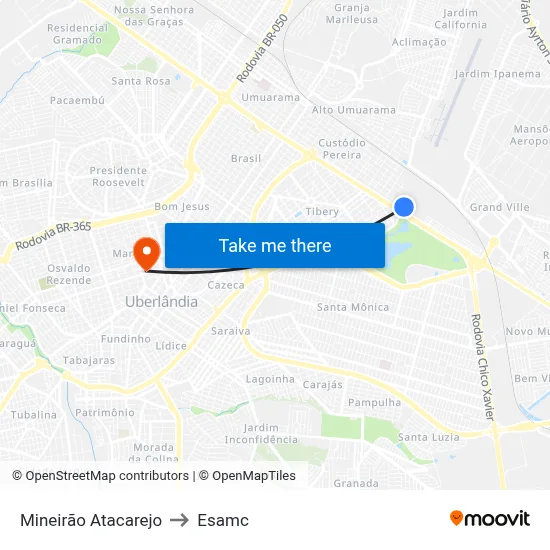 Mineirão Atacarejo to Esamc map