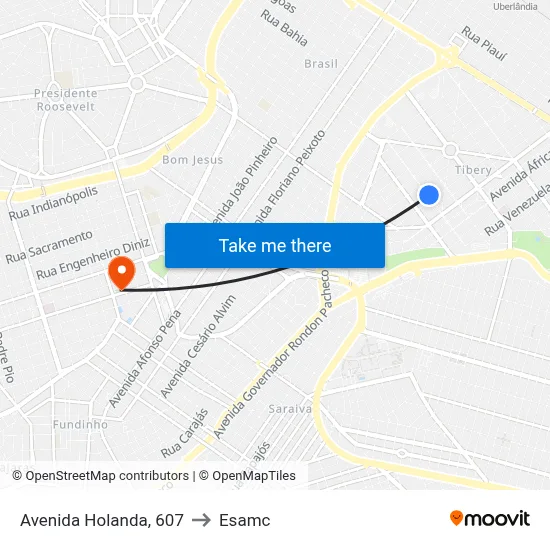 Avenida Holanda, 607 to Esamc map