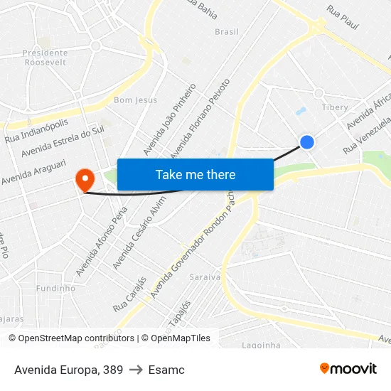 Avenida Europa, 389 to Esamc map