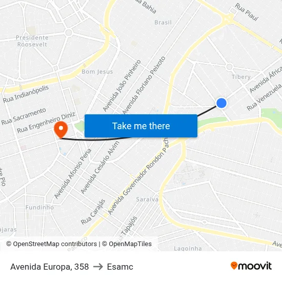 Avenida Europa, 358 to Esamc map