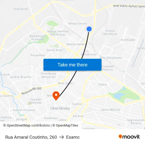 Rua Amaral Coutinho, 260 to Esamc map