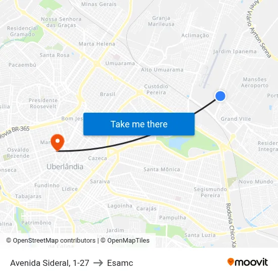 Avenida Sideral, 1-27 to Esamc map