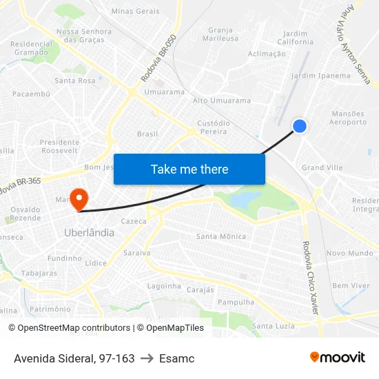 Avenida Sideral, 97-163 to Esamc map