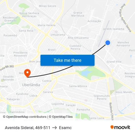 Avenida Sideral, 469-511 to Esamc map