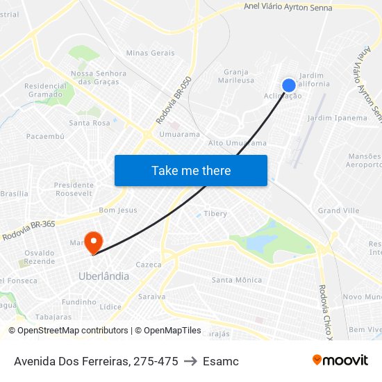 Avenida Dos Ferreiras, 275-475 to Esamc map