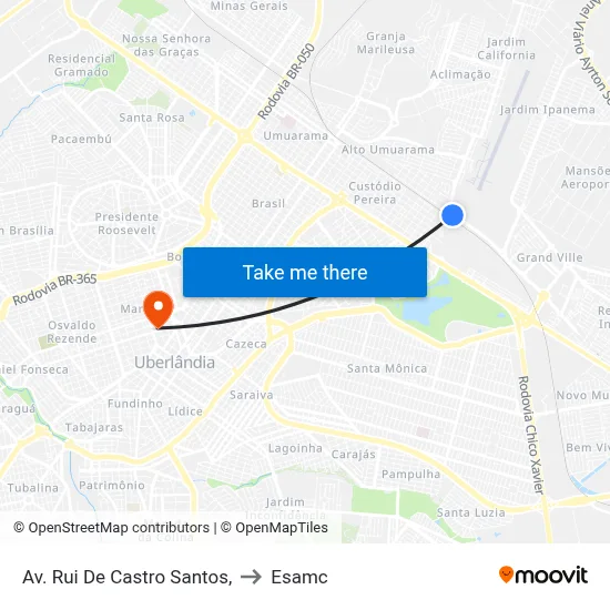 Av. Rui De Castro Santos, to Esamc map