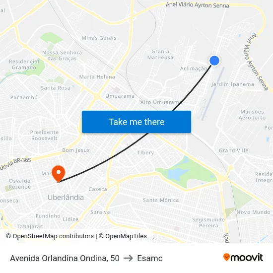 Avenida Orlandina Ondina, 50 to Esamc map