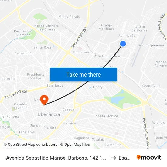 Avenida Sebastião Manoel Barbosa, 142-148 to Esamc map