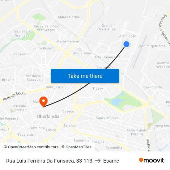 Rua Luís Ferreira Da Fonseca, 33-113 to Esamc map