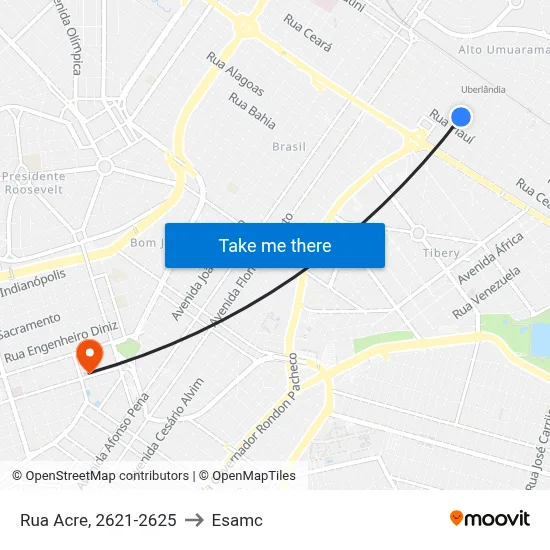 Rua Acre, 2621-2625 to Esamc map