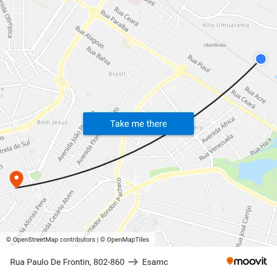 Rua Paulo De Frontin, 802-860 to Esamc map