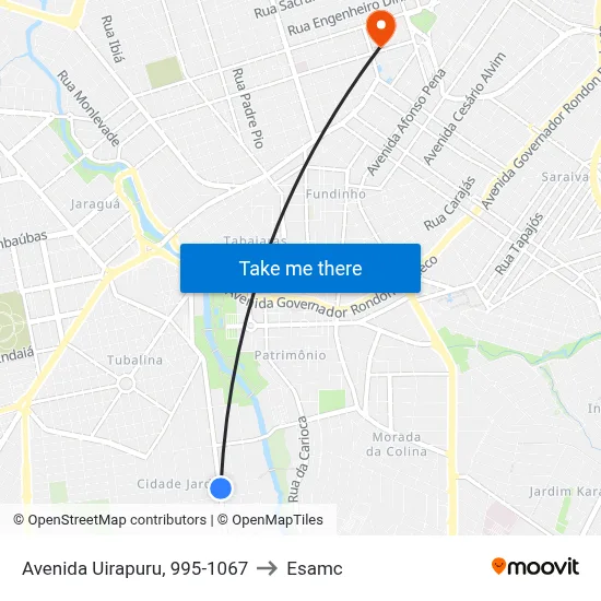 Avenida Uirapuru, 995-1067 to Esamc map