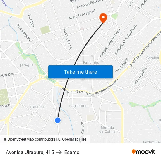 Avenida Uirapuru, 415 to Esamc map