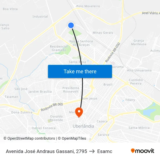 Avenida José Andraus Gassani, 2795 to Esamc map