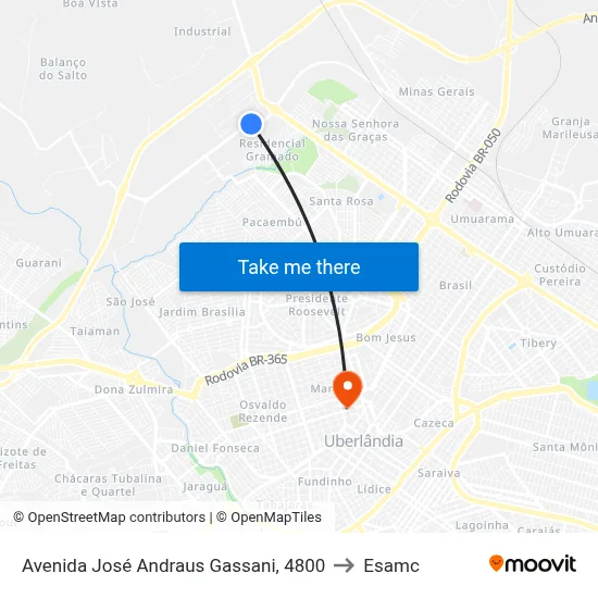Avenida José Andraus Gassani, 4800 to Esamc map