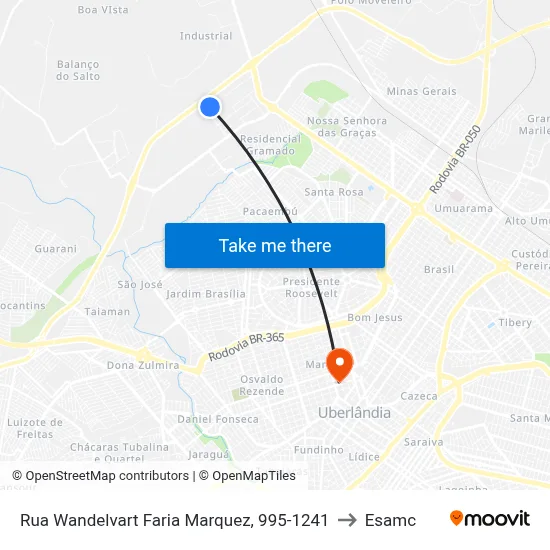 Rua Wandelvart Faria Marquez, 995-1241 to Esamc map