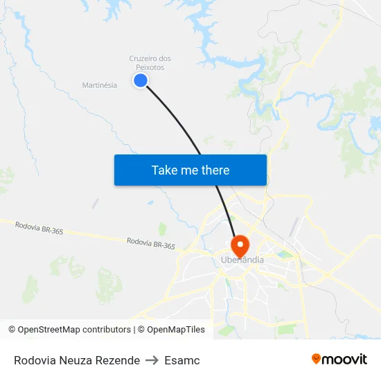 Rodovia Neuza Rezende to Esamc map