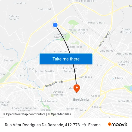 Rua Vítor Rodrigues De Rezende, 412-778 to Esamc map