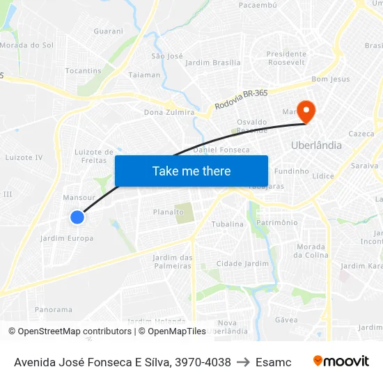 Avenida José Fonseca E Sílva, 3970-4038 to Esamc map