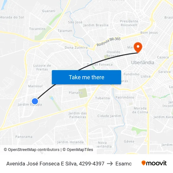 Avenida José Fonseca E Sílva, 4299-4397 to Esamc map