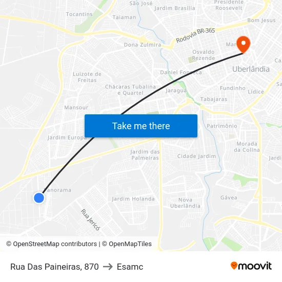 Rua Das Paineiras, 870 to Esamc map