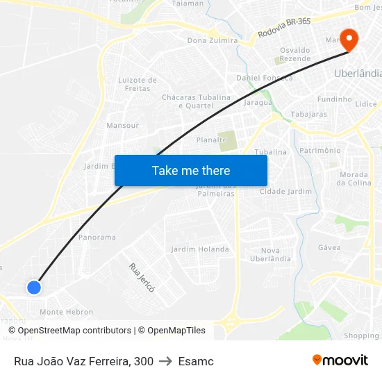 Rua João Vaz Ferreira, 300 to Esamc map