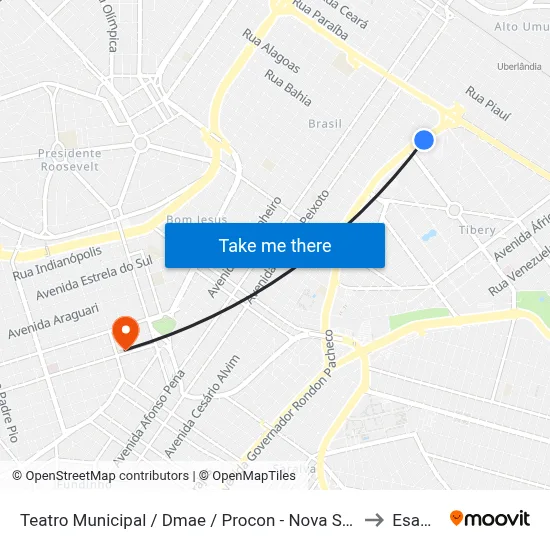 Teatro Municipal / Dmae / Procon - Nova Sede to Esamc map