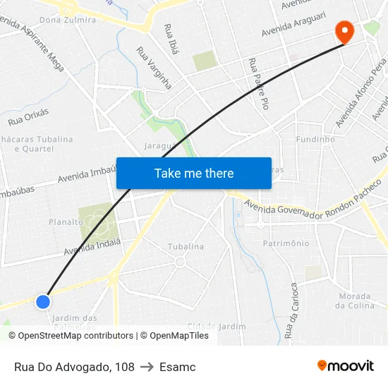 Rua Do Advogado, 108 to Esamc map