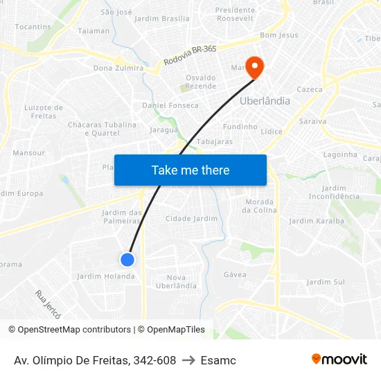 Av. Olímpio De Freitas, 342-608 to Esamc map