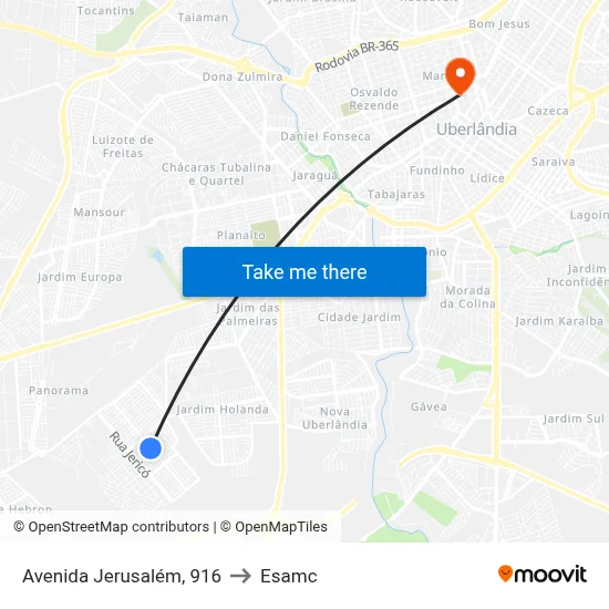 Avenida Jerusalém, 916 to Esamc map