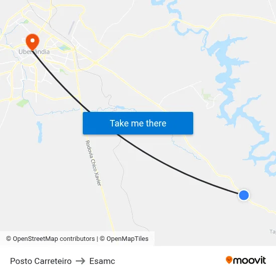 Posto Carreteiro to Esamc map