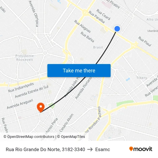 Rua Rio Grande Do Norte, 3182-3340 to Esamc map