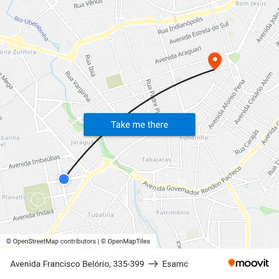 Avenida Francisco Belório, 335-399 to Esamc map